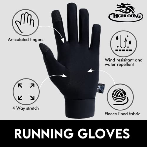 Compression Lightweight Sport Running Gloves Liner Gloves- Black - Men & Women(M) #TOP5