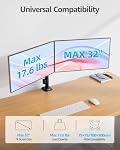 MOUNTUP Dual Monitor Desk Mount, Max 32 Inch up to 17.6lbs, Fully Adjustable Dual Monitor Arm for 2 LCD Screens, Double Monitor Stand with C-Clamp and Grommet Base