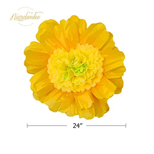 Nicrolandee 24'' 6 Pack/Set Large Tissue Paper Flowers Handcrafted Giant Paper Flowers For Wedding Backdrop Archway Decoration, Birthday, Mexican Fiesta Party, Outdoor Decorations #TOP5