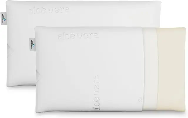 Pack 2 Almohadas Viscoelásticas Aloe Vera ZZ DON DESCANSO, Firmeza Media, Fabricadas en España