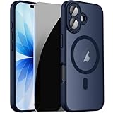 LWLFEKA Privacy Case for iPhone 17 Case with Privacy Screen Protectors & Camera Protection Cover,Magnetic for iPhone 17 Cover Translucent Matte Phone Case for Men Women/Girls-Blue