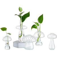 Bekith 6er-Set Pilz-Glasvasen Für Hydrokultur & Sukkulenten | Bunt, Süß & Praktisch | Deko Für Zuhause & Büro