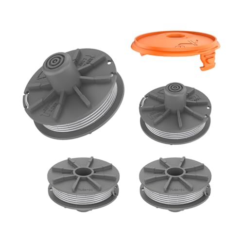 Rasentrimmer Fadenspule 5307-20 Kompatibel mit gardena Rasentrimmer für gardena Rasentrimmer 8846884798079808für gardena rasentrimmer spule (4 Fadenspulen 1 Trimmerabdeckung)