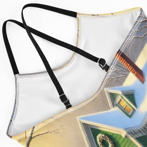 House Snowman Flag Girls Bathing Suit Swimsuit Summer Beach Swimwear One Piece Swimsuits4