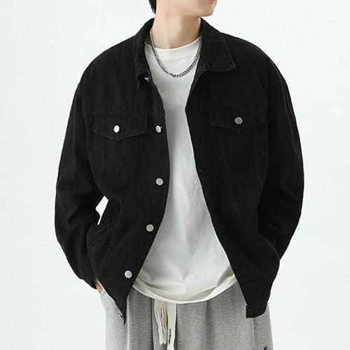 Chaqueta jean para hombre estilo clásico negro miniatura 3