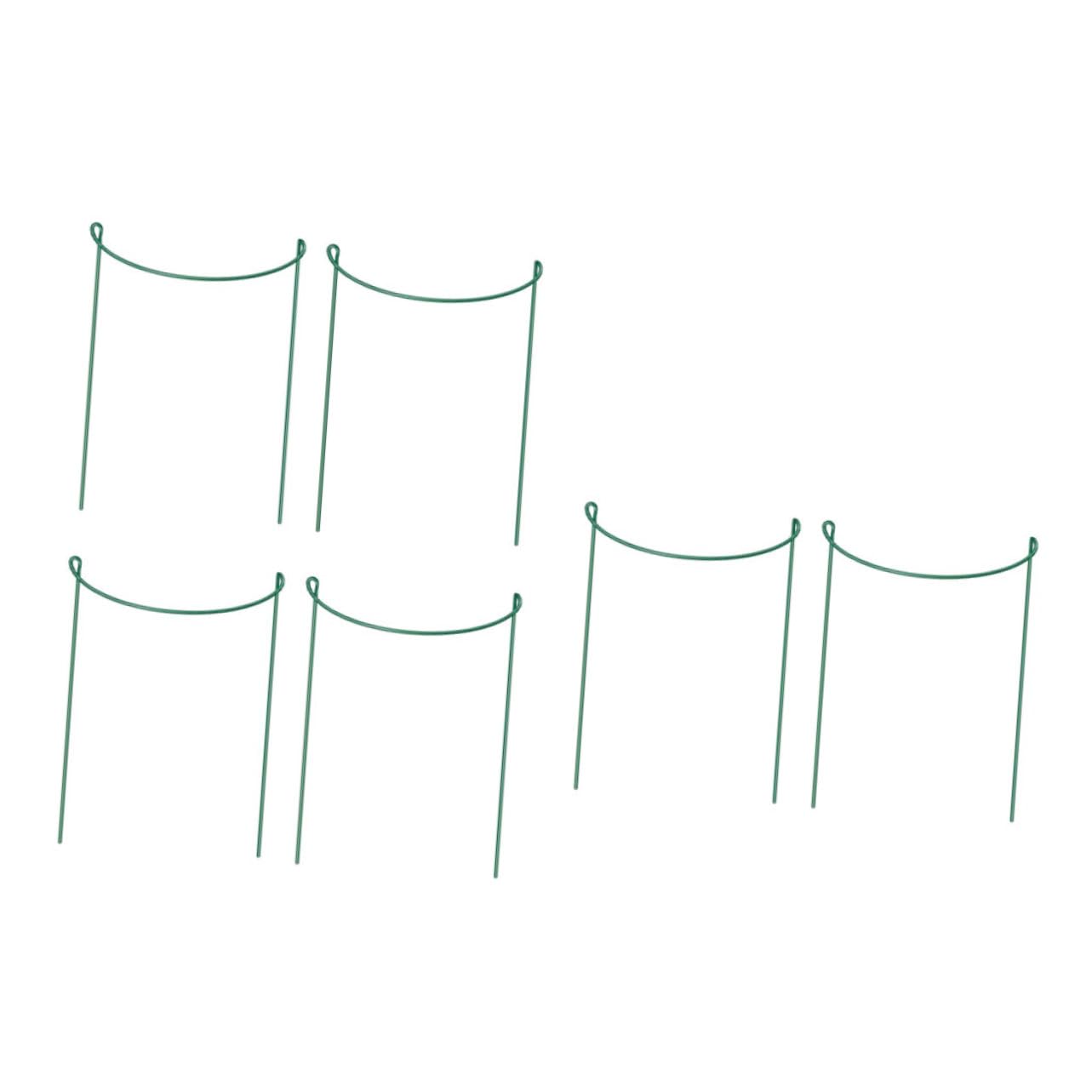 Toyvian Tuteur de Support pour Plantes Demi-Rond 6 Pièces en Fer Vert