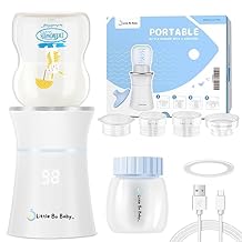 Portable Bottle Warmer Set, Little Bo Baby Portable Warmer with Baby Bottle and Adapter Travel Bottle Warmer for Breastmilk and Formula Bottle Warmer