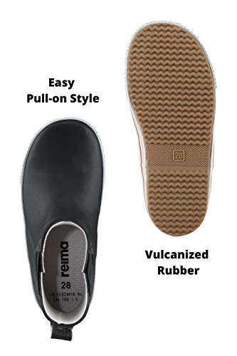 Reima Ankles Waterproof Low Cut Rain Boots Outdoor Rubber Boot For Kids 569399999033, Black, 1.5/2 Youth #TOP5