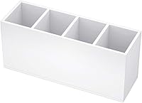 Vista 18 de NIUBEE Soporte acrílico para bolígrafo, 2 compartimentos, organizador de lápices negro para encimera, almacenamiento de accesorios de escritorio