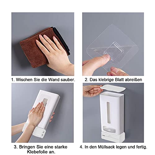 sinzau Müllsackständer, Wandmontage, Große Kapazität, für Küche, Büro, Weiß - Image 5