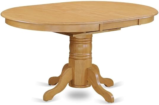 Furnifact Oval Dining Table Extendable Round Pedestal Kitchen Table with Solid Wood Construction, Perfect for Dining Room, Classic Oak Finish