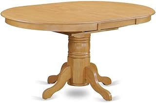 Oval Dining Table – Extendable Round Pedestal Kitchen Table with Solid Wood Construction, Perfect for Dining Room, Classic Oak Finish