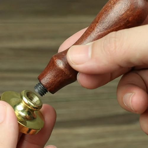 Sinete para selo de cera, lacre de cera, desenho coroa