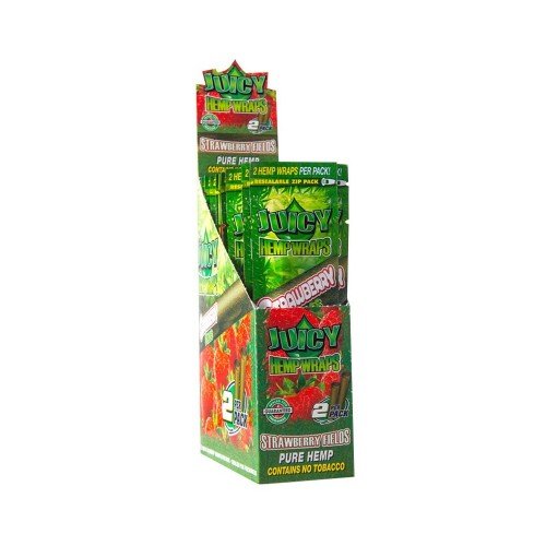 JUICY JAY'S HEMP WRAPS STRAWBERRY FIELDS FLAVOR PACK OF 25