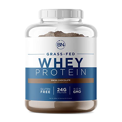 Grass Fed Whey Protein Chocolate 5lb - 100% Pure and Natural - 5lb/60 Servings - 24g Protein - Cold Processed Undenatured - Non-GMO - rBGH-Free - Happy Healthy Cows USA