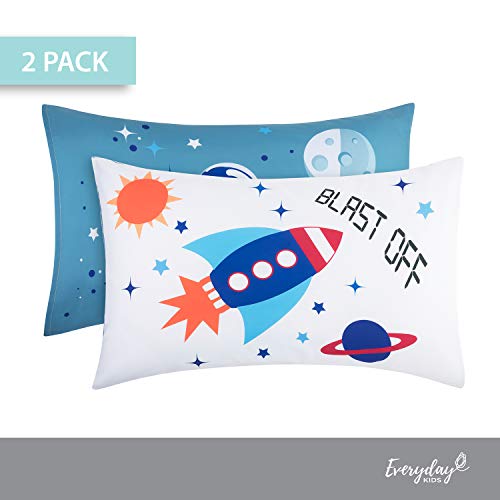 Everyday Kids 2-Pack Standard Size Pillowcases Fit Pillows 20 X 26 Inch -100% Soft Breathable Microfiber - Perfect For Toddler Little Boy Twin/Full Size Bed thumb #5