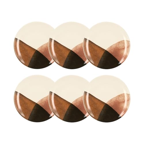 NOVASTYL - Lot 6 assiettes desserts gaia 19cm en grès - 2614685