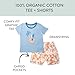 HonestBaby 2 Piece Baby Toddler Short Sleeve and Shorts Set for Girls, Boys, Unisex, Tropic Shadow White, 7 Years