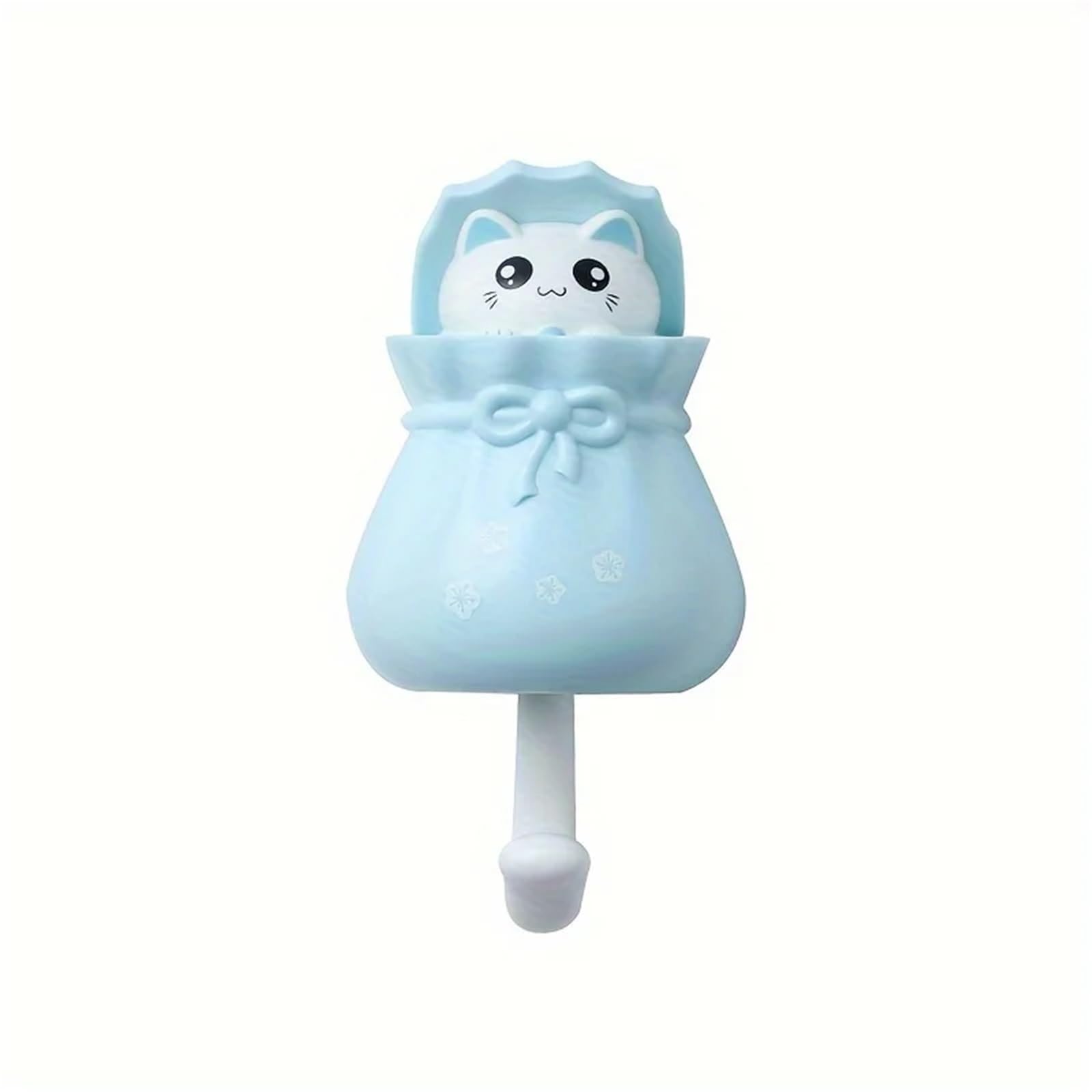 MKYYIOED Adhesive Hooks Creative Traceless Hook, Strong Adhesive, No Punching Hole, Hanging Clothes On The Wall Behind The Door, Cartoon Key(Blue)