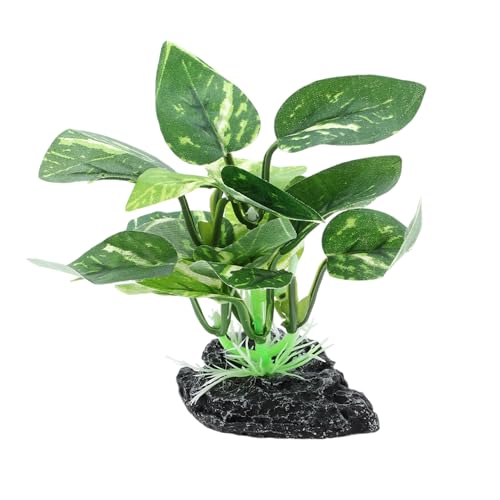 CAPASTEC Aquarium Plastic Plants, Silk Aquarium Plants, Silk Plants for Betta Fish Tank, Plant Decor for Aquarium, Dark Green, Pointed Leaves, 4.7