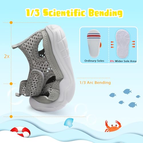 Image of BARERUN Kids Water Shoes Boys Girls Barefoot Aqua Socks for Swim Surf Pool Beach Sport Lightweight Breathable Sandal Athletic Slip-On Sneaker for Toddler Outdoor Indoor