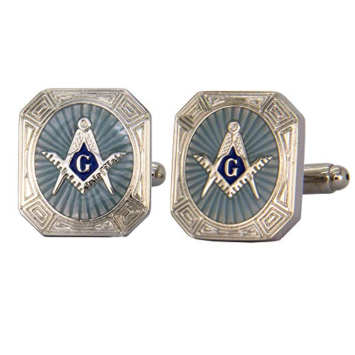 Vittorio Vico Masonic Cufflinks by Classy Cufflinks (Rectangular, Silver Plated Stainless Steel)