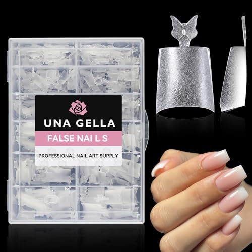 Image of UNA GELLA Short Coffin Fake Nails 504Pcs Half Cover Matte Nail Tips Extra Short Coffin Gel Nail Tips No C Curve Pre-buff No Need File Salon Quality Nail Extension DIY Nail Art Salon 12 Sizes
