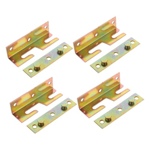 SOESFOUFU 4pcs Bed Hinge Headboard Bracket Wood Bed Rail Fasteners Bed Frame Hinges Corner Bed Frame Brackets Bed Rail Support Brackets Furniture Bed Rail Fittings Bed Rail Mounting Brackets