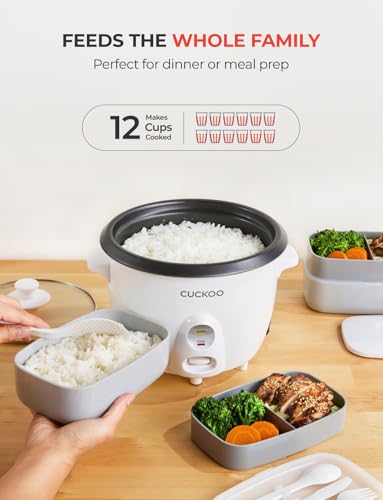 CUCKOO One Touch Rice Cooker 12-Cup Cooked, Small Rice Cooker & Warmer with Steamer Tray, Versatile Grain Cooker, Soup Maker, Auto Keep Warm, 6-Cup Uncooked, White (CR-0601C) #1