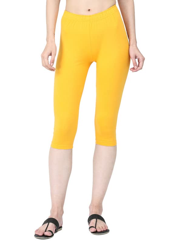Image of Robinbosky Premium Stretchable Cotton Capri Legging for Women | Suitable for Formal wear & Casual wear | High-End Elastic Makes. The Leggings Squat Proof and Durable for Travel, Yoga, & Workout.