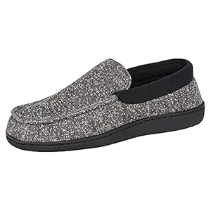 Hanes Men’s ComfortSoft Memory Foam Knit Venetian Moccasin Indoor/Outdoor Slipper