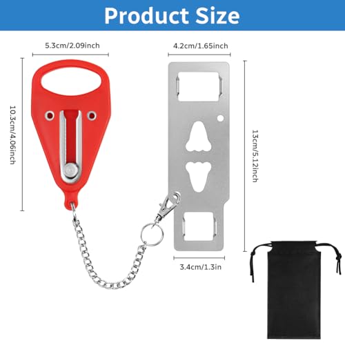 Flintronic Portable Door Lock, Travel Safety Hotel Door Lock, Security Devices Privacy Anti-Theft Locks, Door Lock Without Drilling, Additional Safe Door Lock for Home Hotel Apartment Rooms - Image 3