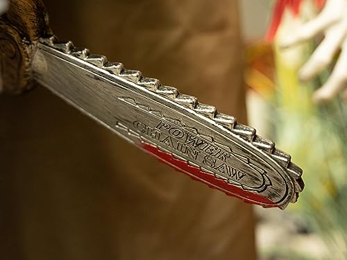 EUROPALMS Halloween Figur Zombie mit Kettensäge, animiert, 170cm | Animierte Figur mit Licht- und Soundeffekten