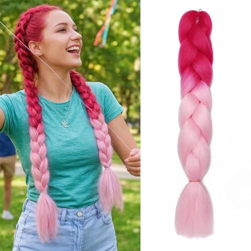knotless braids pink