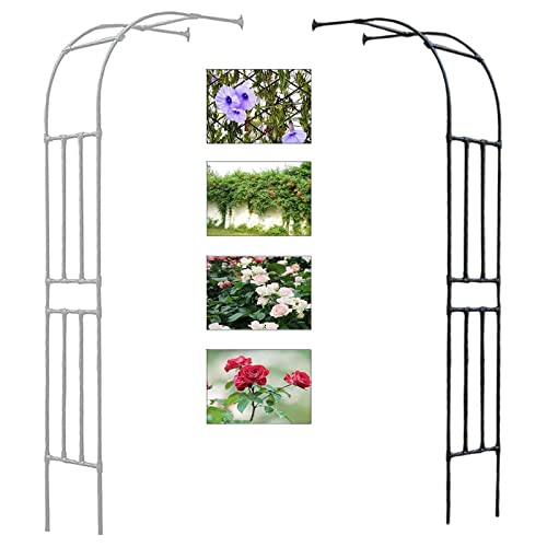 Robuster weißer Rosenbogen für den Garten, 90 x 240 cm, wetterbeständiges Rankgitter für Kletterpflanzen, für den Innen- und Außenbereich, perfekt für Blumendekorationen