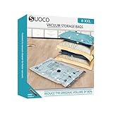Vacuum Storage Bags, Compression Packing Space Saver Seal Bags for Clothing Bedding Comforters Blankets Pillows, 8 X-Jumbo