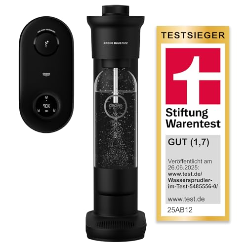 GROHE Blue Fizz, Wassersprudler Starter Set (mit CO2-Füllstandsanzeige, 3 einstellbare Sprudel-Stufen, ohne CO2...