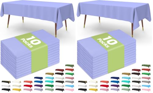 Image of Pureegg Premium Use and Throw Table Covers 20 Pack 54x108 Inch Black for Rectangular Tables, Lavender
