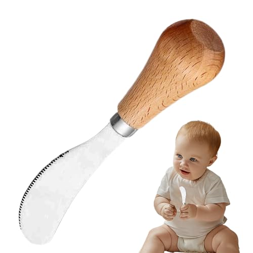 Quorvex Primera Cuchara Para Bebé, Cubiertos Infantiles De Acero Inoxidable Con Mango De Madera Seguras Para Niños, Utensilios Para Niños Con Mango De Madera, Material Alimenticio Seguro Para