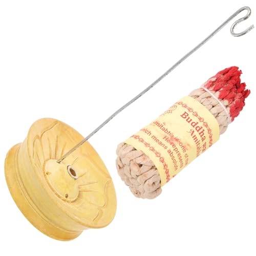Zerodeko 1 Juego Plato de Incienso inciensos Incense Incienso perfumado Incienso de Cuerda Tejida tibetana Quemador de Incienso de Cuerda Porta Incienso Soporte de Cuerda de Incienso Madera