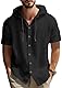 MEDUOLA Herren Kapuzenpullover dünn Baseball-Sweatshirt Langarm mit Taste T-Shirt Shirts Tops Hoodie mit Kapuze Knopfleiste 3XL,Schwarz