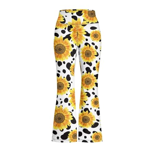 Girls Flare Leggings Soft High Waisted Yoga Pants Bell Bottoms Athletic Dance Yoga Bootcut Pants for Girls 5-12Y2