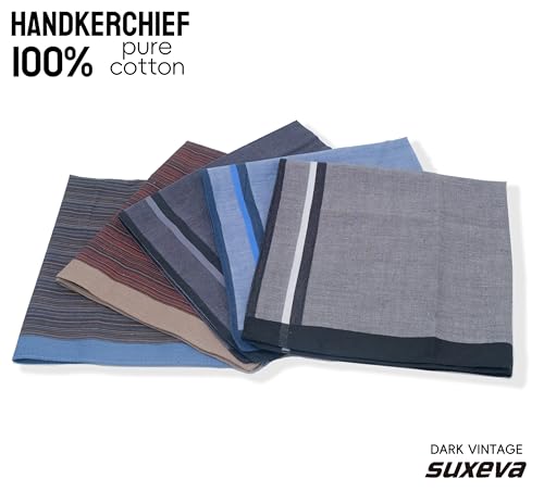 Image of Men's 12pcs 100% Cotton Checkered Handkerchiefs Gift Box, 15.75 Inch Soft Breathable Absorbent Large Pocket Squares