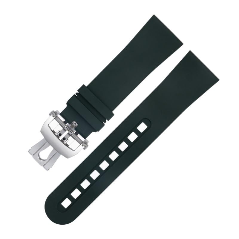 Bracelet Caoutchouc fluoré pour Cinquante Brasses 5000 5015 Souple de Haute Qualité Noir 23mm