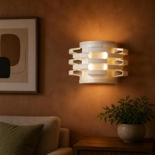 Image of ELIANTE White Metal Wall Light - MT-2678-2W - | 3 Years Warranty | Free - LED LAMP