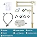 BZOOSIU Brushed Gold Pot Filler Faucet, Deck Mount Lead-Free Brass Over Stove with Double Joint Swing Arms