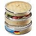 Dimono® Dampfgarer Bambus mit Edelstahl, 2 Etagen Bambus-Dämpfer mit Deckel, Bambus Dämpfaufsatz und Dampfkorb Reiskocher Bambusgarer für SIM Sum Dumplings, Gemüse, Reis, Fleisch und Fisch (Ø 24 cm)