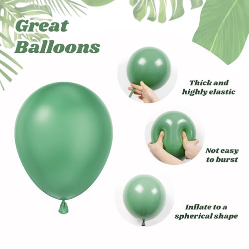 Image of 12inch Safari Balloons with Sage Green Brown Nude and Gold Balloons | Woodland, Jungle Theme, Birthday, Baby Shower Decorations