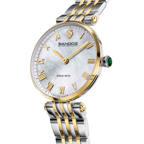 Image of SANDOZ Orangerie Premium Quartz White MOP Dial Swiss Made Watch for Women - SZWLG0001703