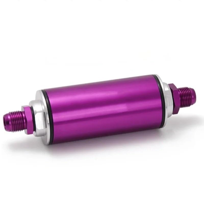 Filtro de Combustible Diésel Universal 100 micras 8,6 MM aluminio alto flujo de combustible en línea filtro gasolina maletero coche EP-OF 86 Filtro Diesel para Coche(AN8 PURPLE)